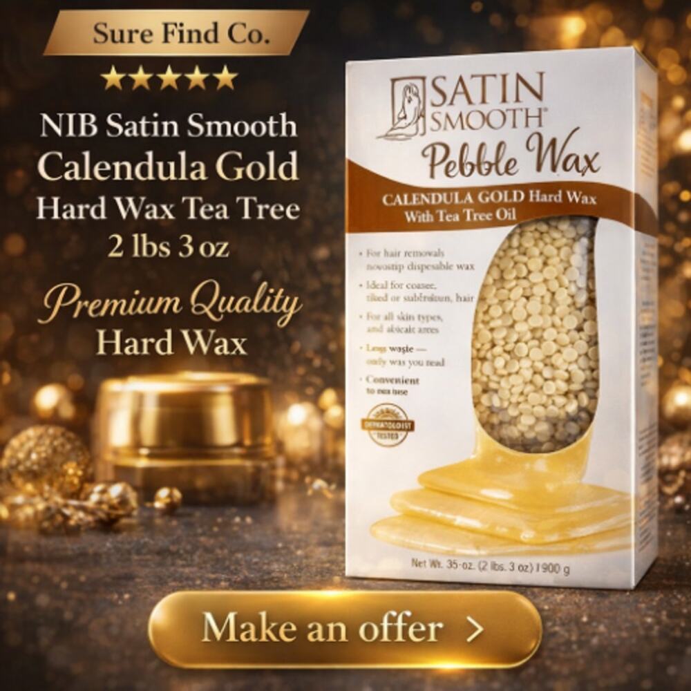 Satin Smooth Calendula Gold  Hard Wax Tea Tree 2lbs 3oz. Hair Removal Spa Salon